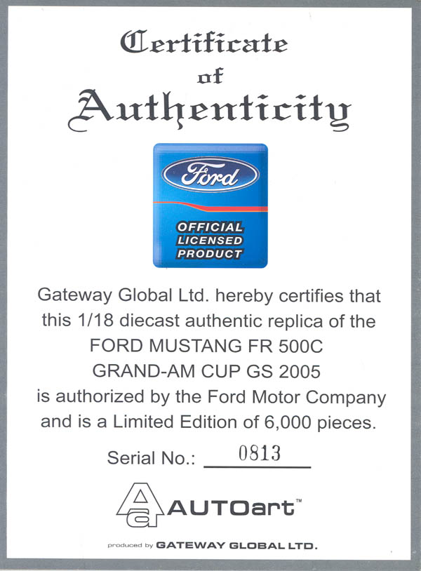 Item 'aa80510' certificate picture