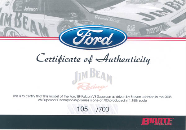Item 'bi18302b' certificate picture