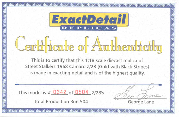 Item 'la226' certificate picture