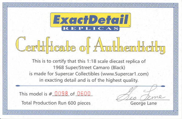 Item 'la229' certificate picture