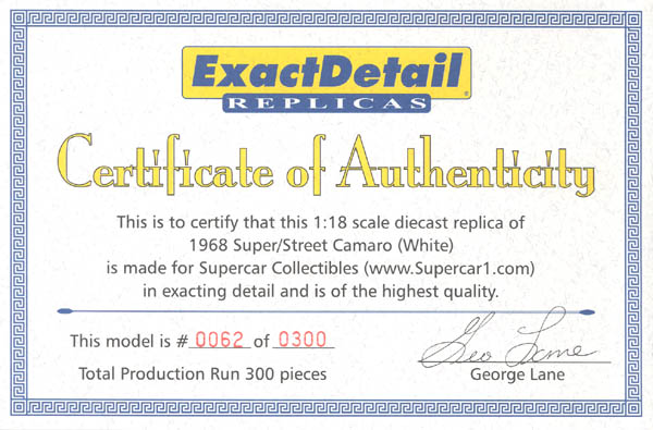 Item 'la231' certificate picture